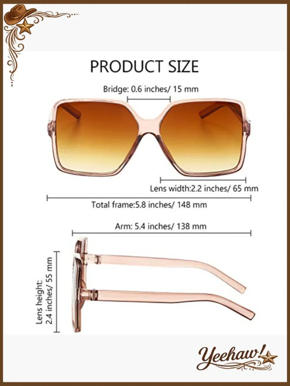 3 Pairs Oversized Square Sunglasses Vintage Polarized UV Protection Unisex - Picture 2 of 7